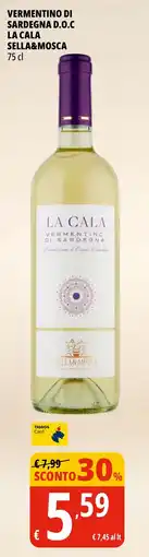 Tigros Vermentino di sardegna d.o.c la cala SELLA&MOSCA offerta