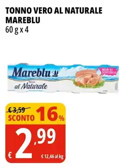 Tigros Tonno vero al naturale MAREBLU offerta