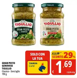 Tigros Gran pesto genovese TIGULLIO offerta