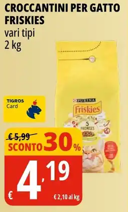 Tigros Croccantini per gatto FRISKIES offerta