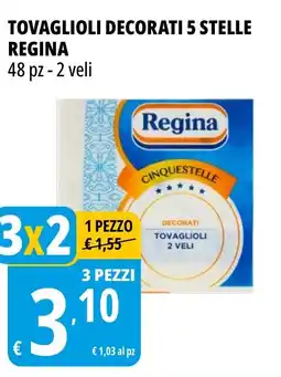 Tigros Tovaglioli decorati 5 stelle REGINA 48 pz offerta