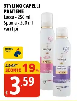 Tigros Styling capelli PANTENE offerta