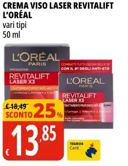 Tigros Crema viso laser revitalift L'ORÉAL offerta