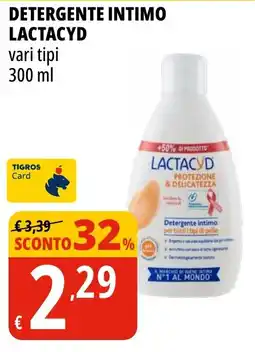 Tigros Detergente intimo LACTACYD offerta