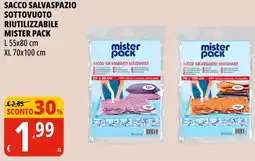 Tigros Sacco salvaspazio sottovuoto riutilizzabile MISTER PACK offerta