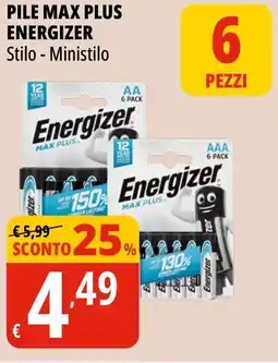 Tigros Pile max plus ENERGIZER offerta