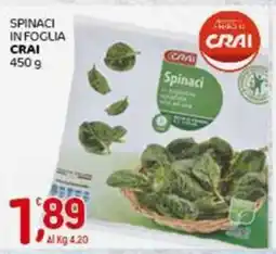 Crai Spinaci in foglia CRAI offerta