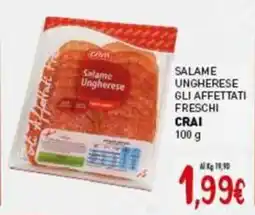 Crai Salame ungherese gli affettati freschi CRAI offerta