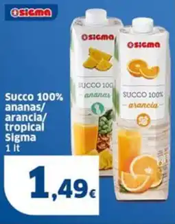 Sigma Succo 100% ananas/ arancia/ tropical Sigma offerta
