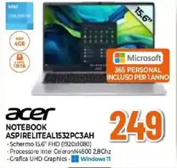 Expert acer NOTEBOOK ASPIRELITEAL1532PC3AH offerta
