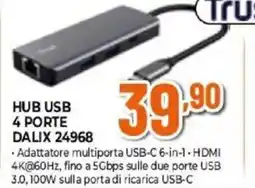 Expert Trust HUB USB 4 PORTE DALIX 24968 offerta