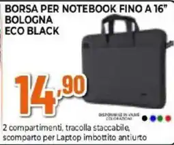 Expert Borsa per notebook fino a 16" bologna eco black offerta