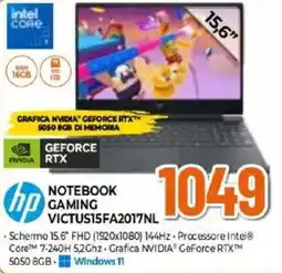 Expert hp NOTEBOOK GAMING VICTUS15FA2017NL offerta
