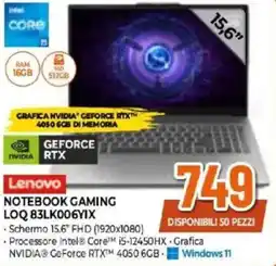 Expert Lenovo NOTEBOOK GAMING LOQ 83LK006YIX offerta