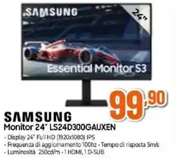 Expert SAMSUNG Monitor 24" LS24D300GAUXEN offerta