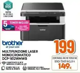 Expert brother MULTIFUNZIONE LASER MONOCROMATICO DCP-1612WMWB offerta
