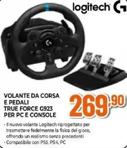 Expert logitech G Volante da corsa e pedali true force G923 per PC e console offerta