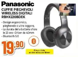 Expert Panasonic CUFFIE PIEGHEVOLI WIRELESS DIGITALI RBHX220BDEK offerta