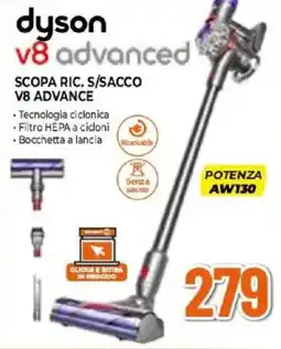 Expert dyson v8 advanced SCOPA RIC. S/SACCO offerta