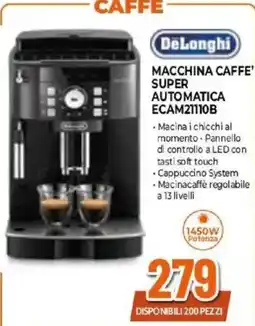 Expert DeLonghi MACCHINA CAFFE' SUPER AUTOMATICA ECAM21110B offerta