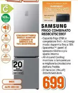 Expert SAMSUNG FRIGO COMBINATO RB38C675C59EF offerta