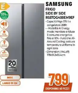 Expert SAMSUNG FRIGO SIDE BY SIDE RS57DG400EM9EF offerta
