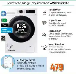 Expert SAMSUNG Lavatrice 1.400 giri Crystal Clean WWIIDG5B25AE offerta
