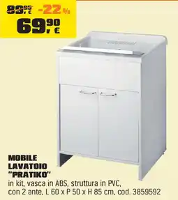 OBI Mobile lavatoio "pratiko" offerta