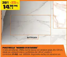 OBI Piastrella "marmo statuario" offerta