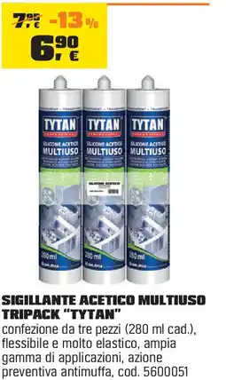 OBI Sigillante acetico multiuso tripack "tytan" offerta