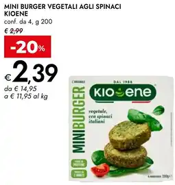 Bennet Mini burger vegetali agli spinaci KIOENE offerta