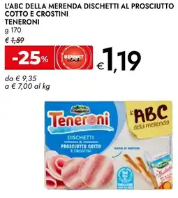 Bennet L'abc della merenda dischetti al prosciutto cotto e crostini TENERONI offerta