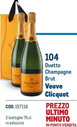 Metro Veuve Clicquot Duetto Champagne Brut offerta
