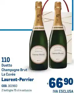 Metro Duetto Champagne Brut La Cuvée Laurent-Perrier offerta