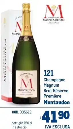 Metro Champagne Magnum Brut Réserve Première Montaudon offerta