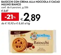 Bennet Baiocchi con crema alla nocciola e cacao MULINO BIANCO offerta