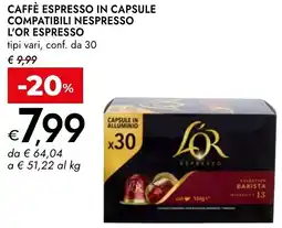 Bennet Caffè espresso in capsule compatibili nespresso L'OR ESPRESSO offerta