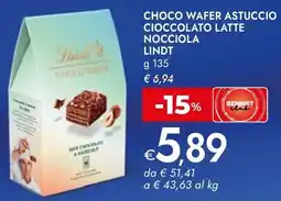 Bennet Choco wafer astuccio cioccolato latte nocciola LINDT offerta