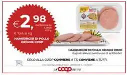 Coop HAMBURGER DI POLLO ORIGINE COOP offerta