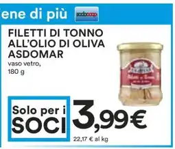 Coop FILETTI DI TONNO ALL’OLIO DI OLIVA ASDOMAR offerta