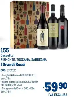 Metro Cassetta Piemonte, Toscana, Sardegna I Grandi Rossi offerta