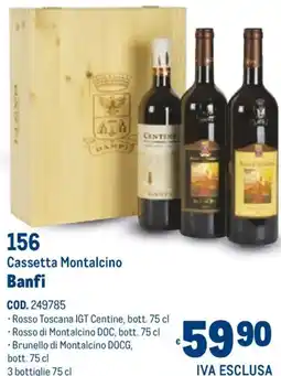 Metro Cassetta Montalcino Banfi offerta