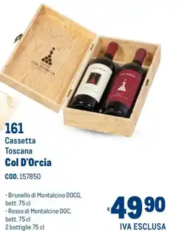 Metro Cassetta Toscana Col D'Orcia offerta
