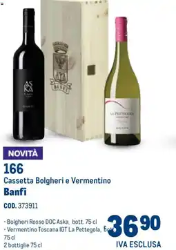 Metro Cassetta Bolgheri e Vermentino Banfi offerta