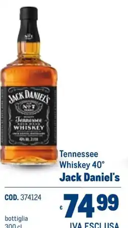 Metro Tennessee Whiskey 40° Jack Daniel's offerta
