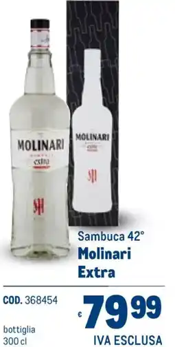 Metro Sambuca 42° Molinari Extra offerta