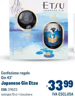 Metro Confezione regalo Gin 43° Japanese Gin Etsu offerta