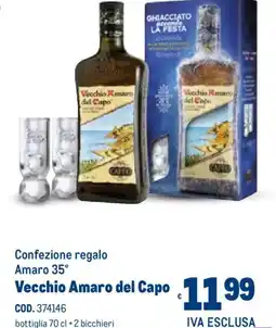Metro Confezione regalo Amaro 35° Vecchio Amaro del Capo 1199 offerta