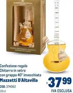 Metro Confezione regalo Chitarra in vetro con grappa 40° invecchiata Mazzetti D'Altavilla offerta