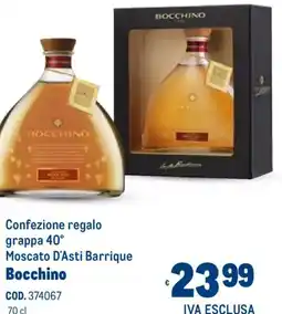 Metro Confezione regalo grappa 40° Moscato D'Asti Barrique Bocchino offerta